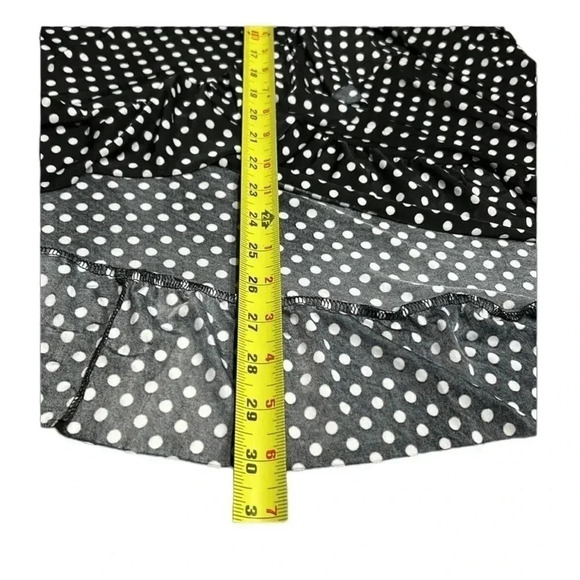 Vtg Faux wrap ,flare,ruffle skirt,NWT, polka dots,B&W,festival,gypsy,cottagecore - Picture 12 of 15